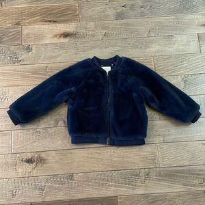 Girls Gymboree navy blue fluffy coat